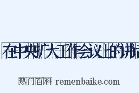 在中央扩大工作会议上的讲话是什么意思的图片